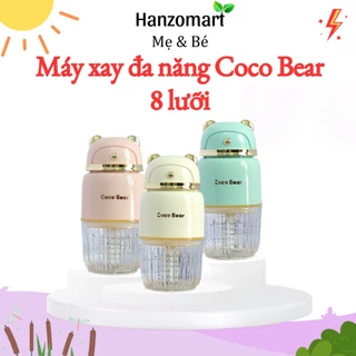 Máy xay Coco Bear 8 lưỡi xay đồ ăn dặm cho bé, xay rau củ, thịt