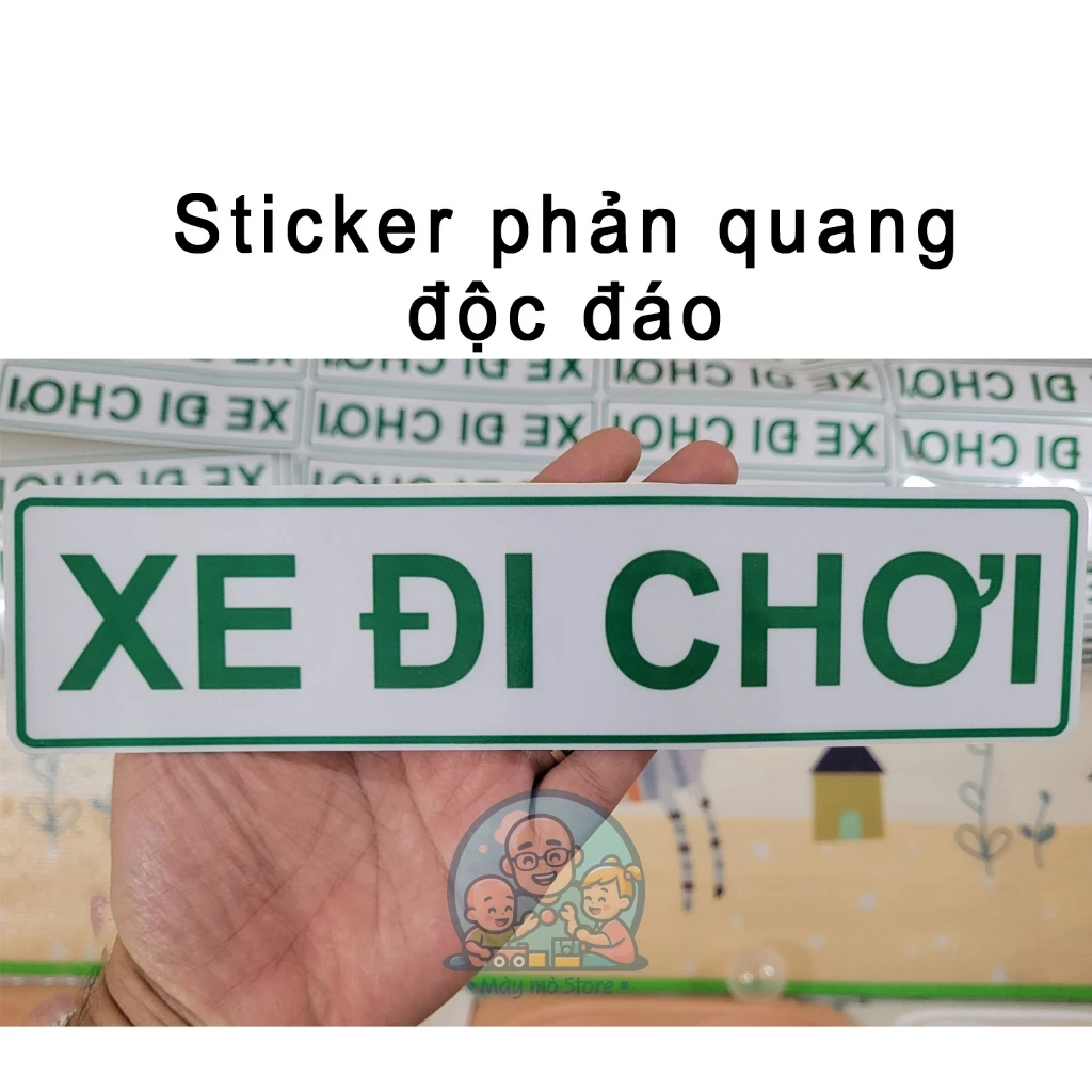 Decal phản quang ô tô, sticker chống thấm nước , tem xe hơi, phù hiệu xe con - Xe đi chơi - Mày mò Store