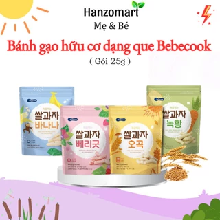 Bánh gạo ăn dặm cho bé lứt hữu cơ dạng que Bebecook Hàn Quốc từ 6m+ túi 25g