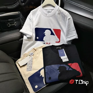 Áo Thun Form Rộng Tay Lỡ MLB Vải Cotton 100% Thoáng Mát , Áo Phông MLB In Logo Trước Ngực Nam Nữ Mặc Đẹp