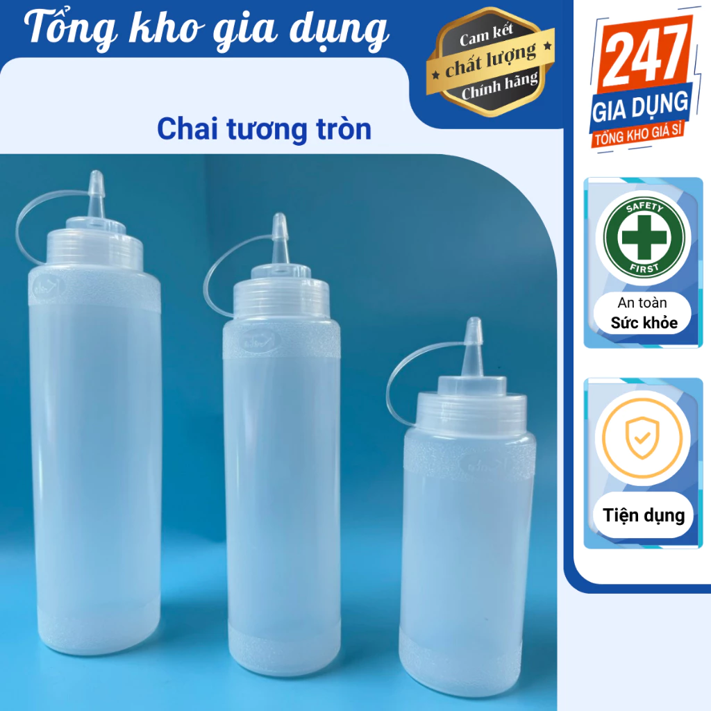 Chai tương tròn nhựa 600ml 800ml 1000ml