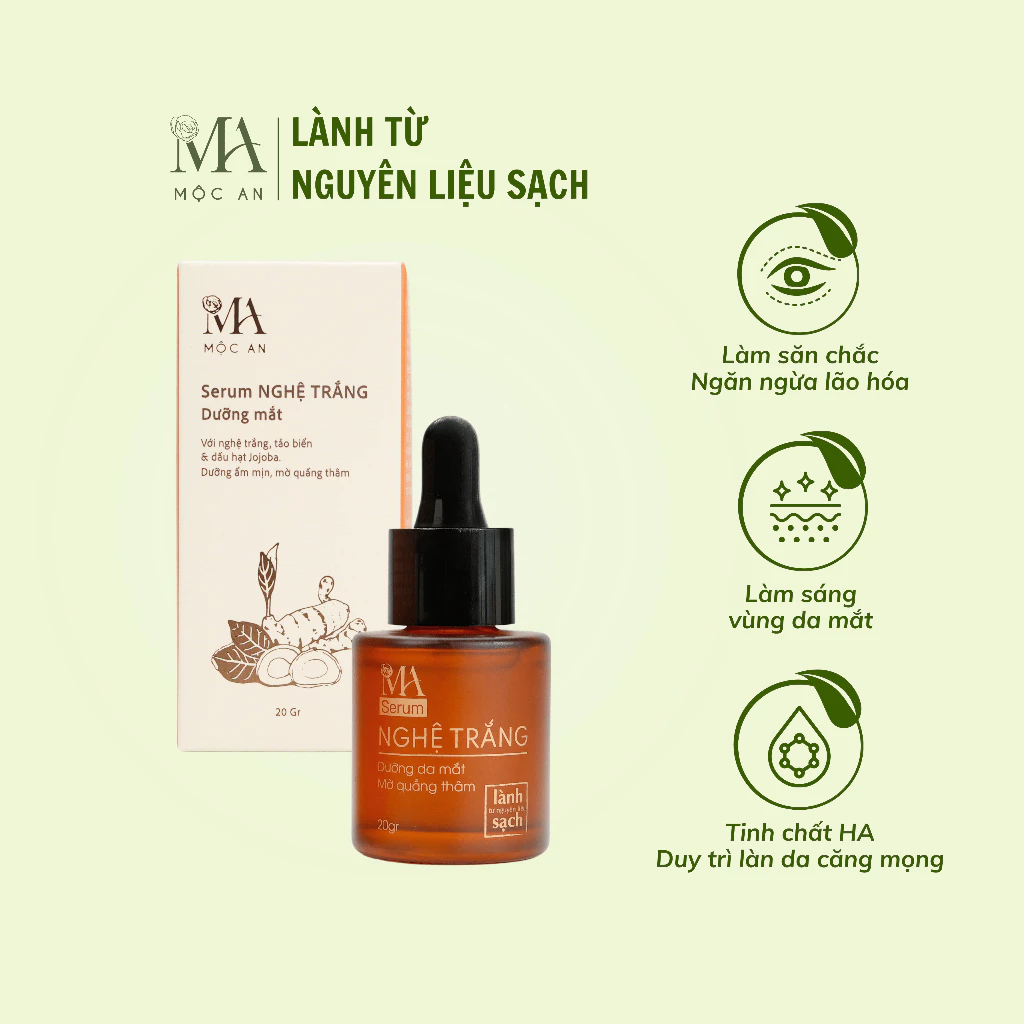 Serum Dưỡng Da Mộc An Nghệ Trắng Cấp Ẩm Sâu, Giảm Mụn Mờ Thâm Nám Chăm Sóc Làn Da Trắng Mịn 30g