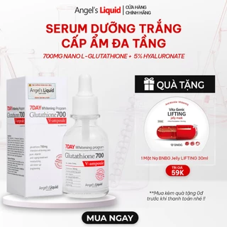 Serum Dưỡng Trắng Da, Cấp Ẩm Đa Tầng Angel's Liquid Glutathione 700mg + 5% HA 7Day Whitening Program 30ml