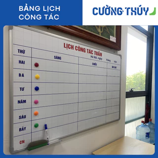 Bảng Lịch Công Tác , KT: 80x120 cm dòng Standard - Bảng Cường Thúy ( Tặng kèm bút lông, nam châm, bông lau)