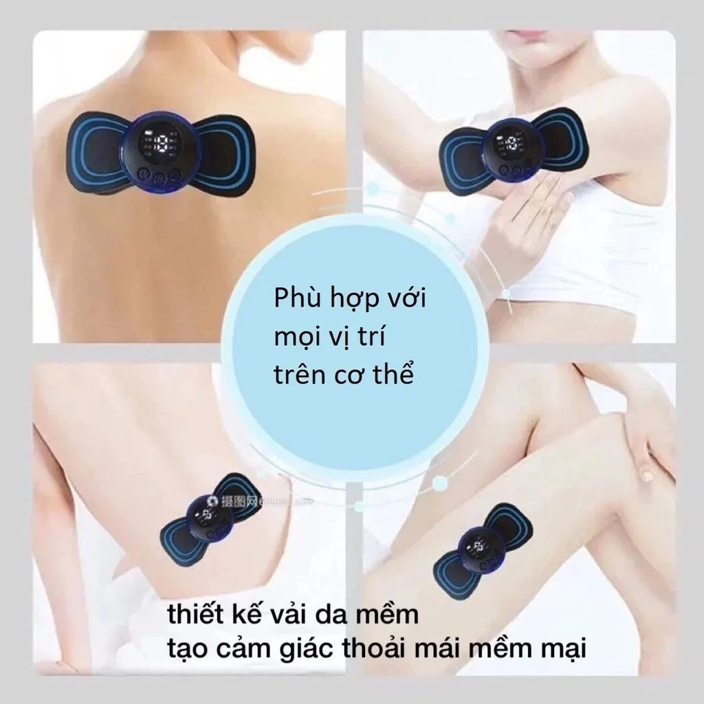 Máy massage cổ vai gáy, Máy massage xung điện 8 chế độ sạc USB