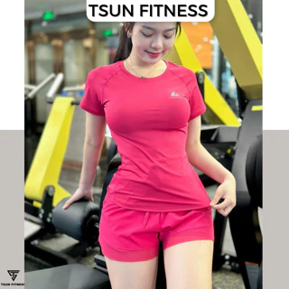 Set đồ thể thao nữ tập gym, yoga chất thun lạnh, bộ điều hòa quần đùi 2 lớp nhiều màu Tsun Fitness