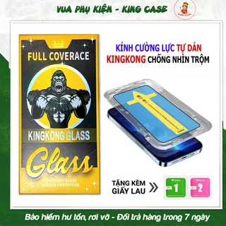 Kính cường lực iphone tự dán KINGKONG GLASS chống nhìn trộm cho ip 7P/8P/X/Xsmax/11/11promax/...13promax 14 / 15 pro max