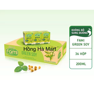 Thùng sữa đậu nành Fami Green soy không bổ sung đường (36 hộp x 180ml)