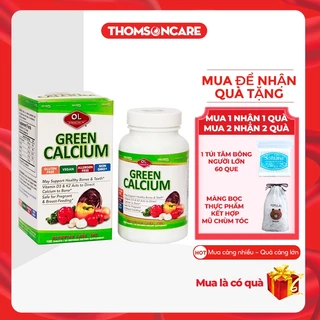 Bổ sung Canxi hữu cơ Green Calcium Nhập khẩu từ Olympian Labs Mỹ Lọ 100 viên có Vitamin D3, K2 cho mẹ bầu, sau sinh