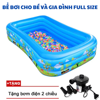 BỂ BƠI CHO BÉ 2M1, 1M8, 1M5, 1M3 3 TẦNG KÈM MIẾNG VÁ FREESHIP TOÀN QUỐC