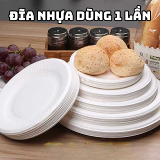 Đĩa nhựa dùng 1 lần, đĩa nhựa dùng đựng xôi, đĩa ăn bánh sinh nhật đủ size