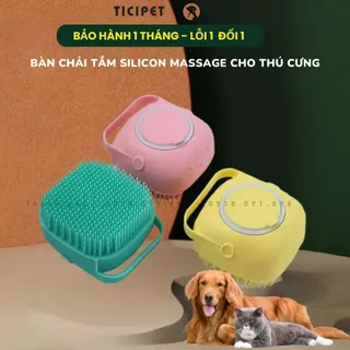 Bàn Chải Tắm Cho Thú Cưng Massage Chăm Sóc Sức Khỏe An Toàn Tiện Dụng