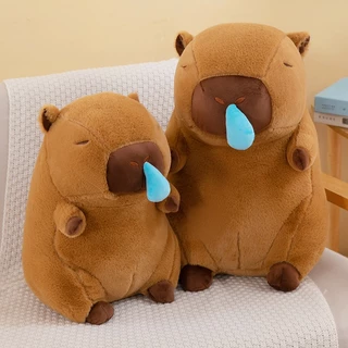 Gấu bông capybara chẩy nước mũ ôm kẹo. thú nhồi bông capybara nước mũ siêu dễ thương