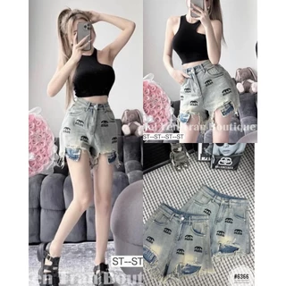 (MÃ HOT) QUẦN SHORT NỮ TÚI LÒI XANH THÊU CHỮ PARIS ĐEN IN NỔI CÁ TÍNH-CHẤT JEANS BÒ DÀY MỊN FORM CHUẨN ĐẸP