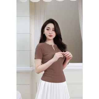 Áo phông (pull) polo cổ trụ nhấn cúc chất thun gân co dãn mát lạnh 4 màu