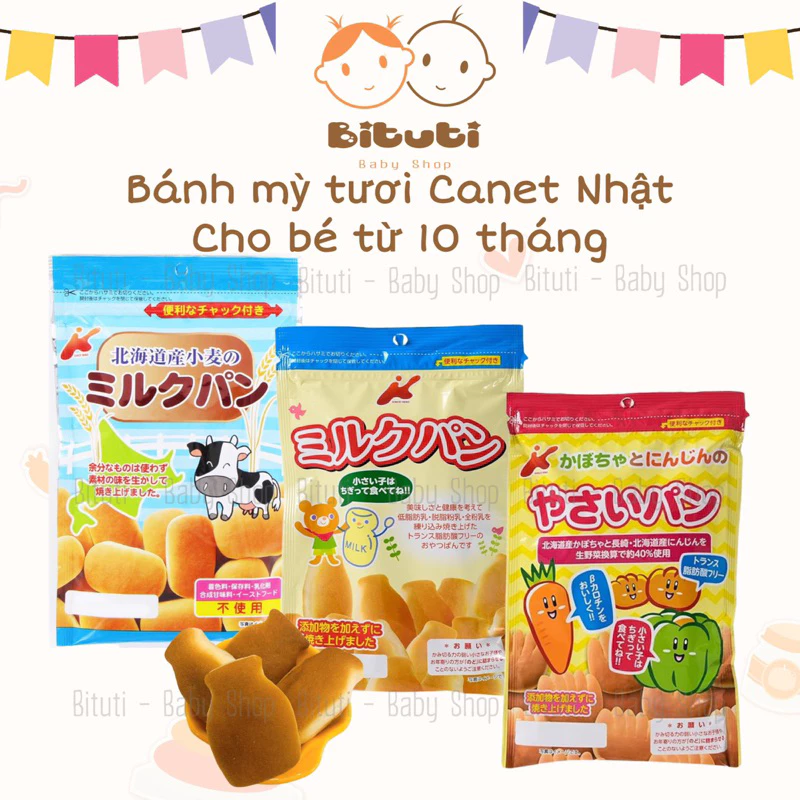 Bánh mỳ tươi Canet Nhật đủ vị cho bé ăn dặm từ 10m (Date 11/2024) - Bituti Shop