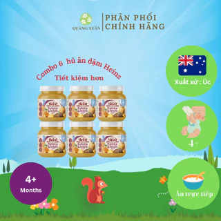 1 lốc 6 hũ Dinh Dưỡng Bí Đỏ, Khoai Tây & Bò Nghiền HEINZ 110g (Date 2025)