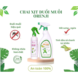 ĐUỔI MUỖI HỮU CƠ ORENJI An toàn cho trẻ em và bà bầu HƯƠNG SẢ CHANH Chai 100ml - 250ml - 600ml