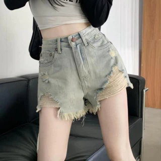 Quần Đùi Jeans Nữ , Quần Short Nữ Chất Liệu Denim Tua Rua Phong Cách Sexy Siêu Xinh Dễ Thương L011