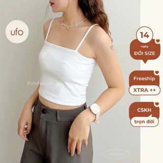 Áo 2 dây quây cotton borib 2 lớp không đệm - by ufo.thebasic