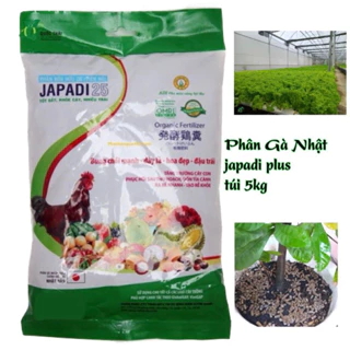 Gói 5 ký Phân Gà hữu cơ vi sinh thế hệ mới JAPADI Nhật Bản, 70% hữu cơ tổng số,dạng viên nén đậm đặc, không mùi hôi