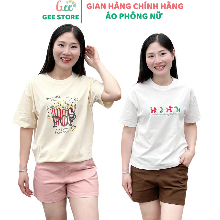 Áo thun nữ, Áo phông nữ 100% cotton mềm mại, chất mát không xù lông size 40-70kg
