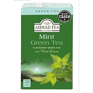 Trà Xanh Túi Lọc Ahmad Mint Green Tea - Trà Ahmad Bạc Hà Hộp Giấy Bao Thiếc 40g