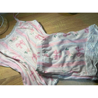 Set pyjamas nơ hồng (ngắn