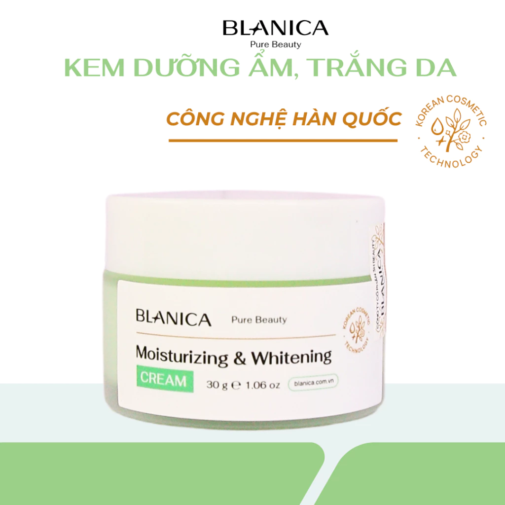 Kem dưỡng cấp ẩm dưỡng da sáng khỏe đều màu BLANICA Moisturizing & Whitening Cream ngăn ngừa lão hóa 30g