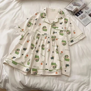 BỘ ĐỒ NGỦ PIJAMA GẤU WHAT CUTE MẶC NHÀ Côc Tay Nữ Xinh