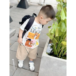 bộ đồ cotton bé trai xuất dư kid.vnxk, bộ quần áo mặc đi học đi chơi LION KING