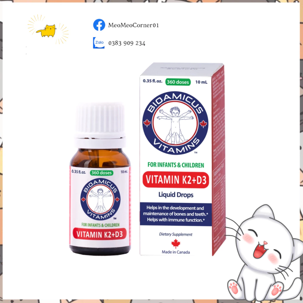 Vitamin D3K2-MK7 BioAmicus cho bé 10ml