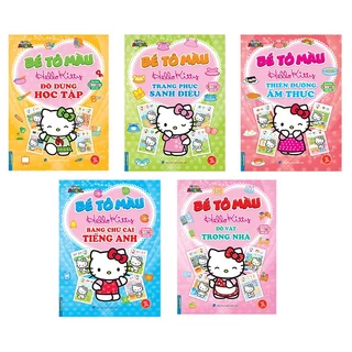 sách - combo 5c Bé tô màu Hello kitty ( tặng kèm sticker xinh xắn )