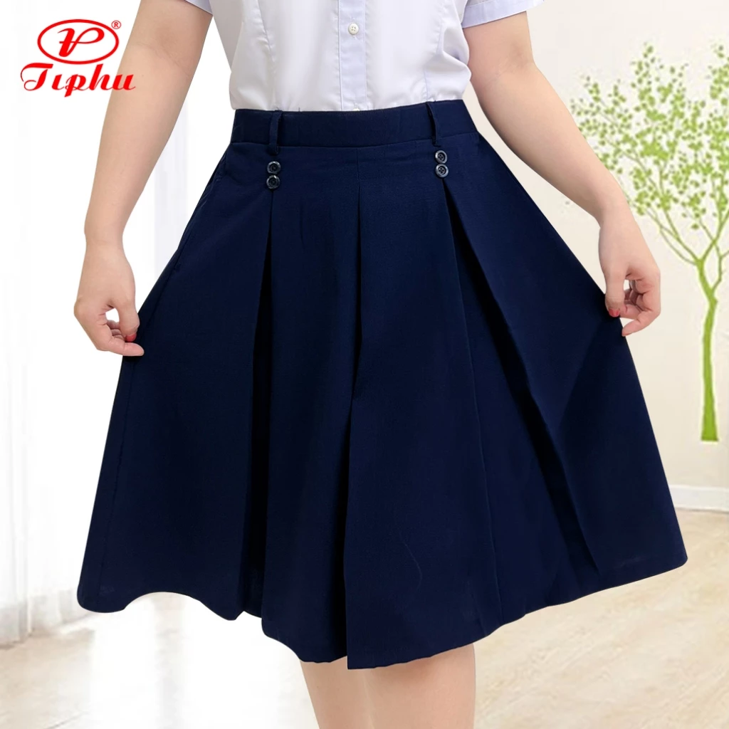 Chân váy học sinh, váy rời có quần bên trong, có túi, lưng chun phía sau, có size lớn, Amazing