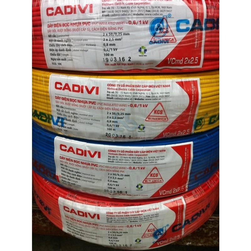 (1 mét)Dây điện Cadivi VCmd 2x2.5 (2x50) - 0,6/1kV