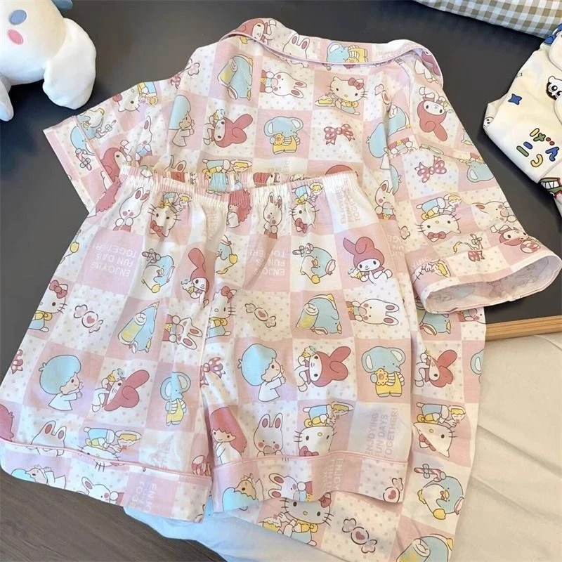 Set Bộ Ngủ Dễ Thương Mèo Kitty Màu Hồng Dành Cho Nữ