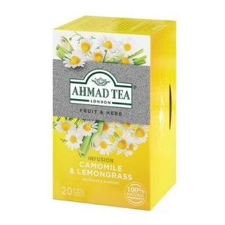 Trà Thảo Mộc Túi Lọc Ahmad Camomile & Lemongrass - Trà Ahmad Hoa Cúc & Sả Hộp Giấy Bao Thiếc 30g