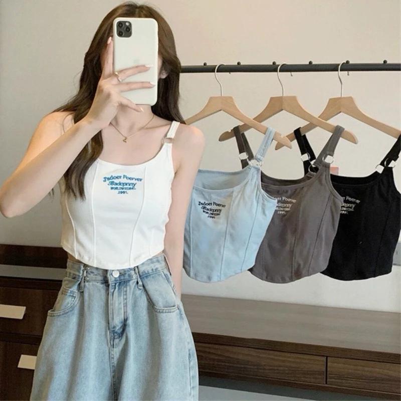 Áo Bra Nữ 2 Dây Bản To Dáng CropTop Vạt Tròn Mẫu Mới