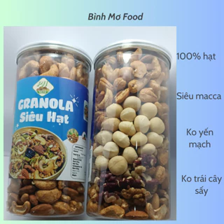 (Combo 2 hộp) Granola siêu hạt, hạt dinh dưỡng mix vip, siêu macca sấy mật ong không đường