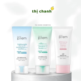 [Tách set nobox] Kem chống nắng vật lý, hóa học, nâng tone, kiềm dầu MAKE PREM P:REM UV Defense Me. / Soothing Pink 40ml