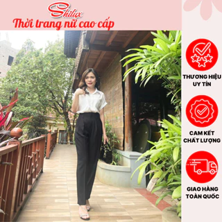 Quần Baggy Lưng Cao -  Quần Baggy Dáng Công Sở Cao Cấp, Quần Âu Đi Học Đi Làm Siêu Xinh SLQD1004 -  Shilux Việt Nam