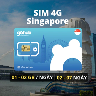 [GOHUB] SIM 4G du lịch Singapore - Gói  theo ngày (02 -07 ngày) - Tặng kèm que chọc SIM