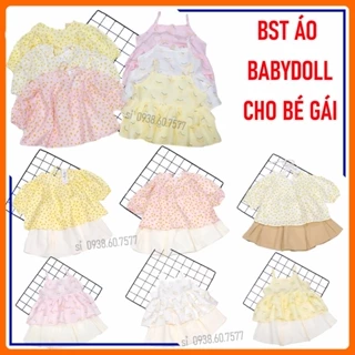 ÁO BABYDOLL TAY PHỒNG CHẤT ĐŨI LỤA PHỐI HỌA TIẾT CỰC XINH CHO BÉ GÁI TỪ 7-20 KG