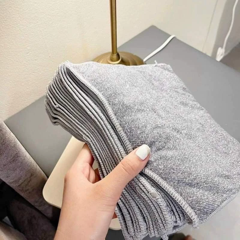 Combo 10 KHĂN LAU SỢI THAN TRE MÀU GHI SIÊU THẤM TIỆN LỢI