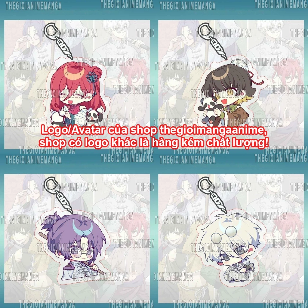 Móc khóa BLUE LOCK ver TRUNG HOA GẤU TRÚC PANDA in hình anime chibi mica acrylic phụ kiện dễ thương