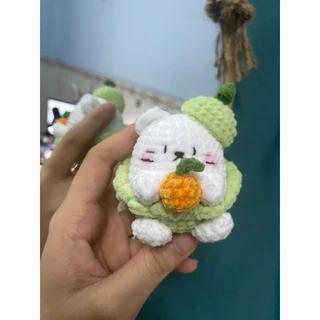 Mèo Táo - móc khoá bằng len nhung handmade siêu dễ thương [lunehandmade_vn]