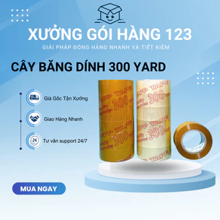 Băng keo, băng dính trong/đục 4.8cm 300 Yard 2.1kg/cây 6 cuộn lõi mỏng bám dính cao dùng gói hàng, dán hộp