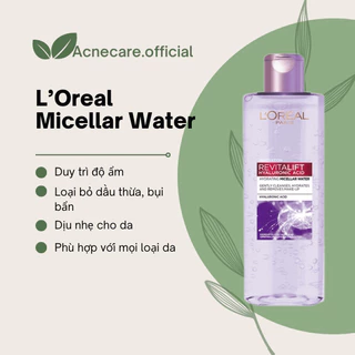 Nước Tẩy Trang L'Oreal Paris Cho Mọi Loại Da Màu Tím Micellar Water Cấp Ẩm Cho Da Dầu Da Nhạy Cảm Da Khô 400ml