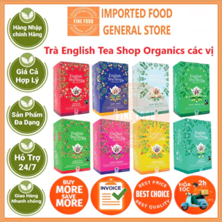 Trà túi lọc hữu cơ organic English Tea Shop (hàng Anh) nhiều vị