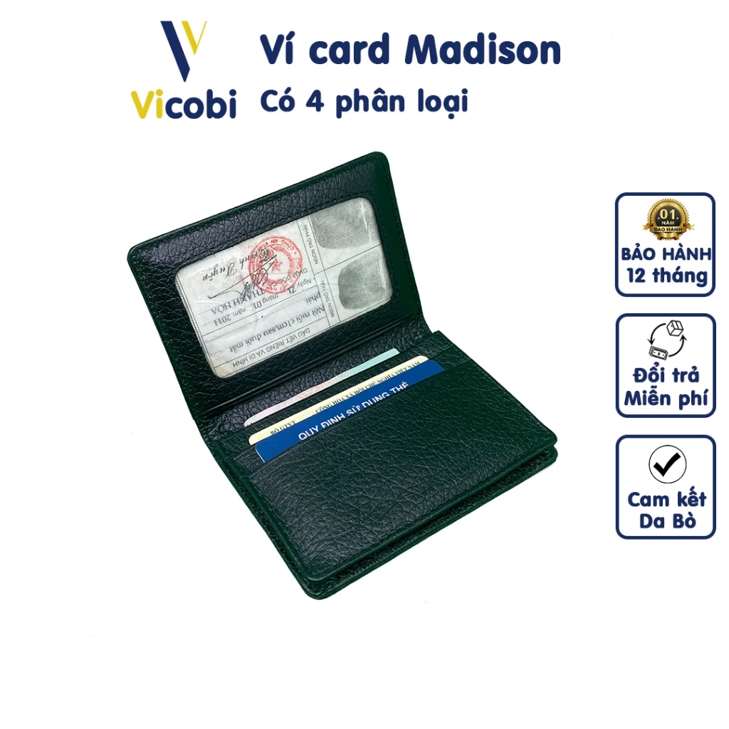 Ví đựng thẻ da bò mini Madison Vicobi M1, card hoder nhỏ gọn hiện đại